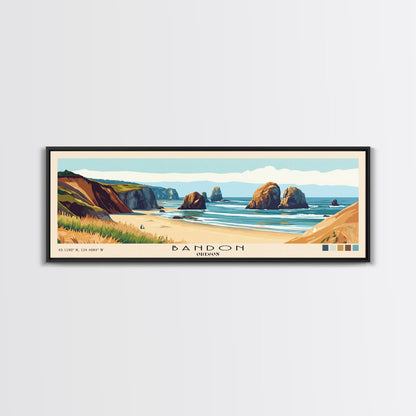 Bandon, Oregon Panoramic Print, Vacation Gift, Oregon Wall Art, Vacation Wall Art, Vacatation Memories, Beach Decor, Beach Or Lakehouse Art