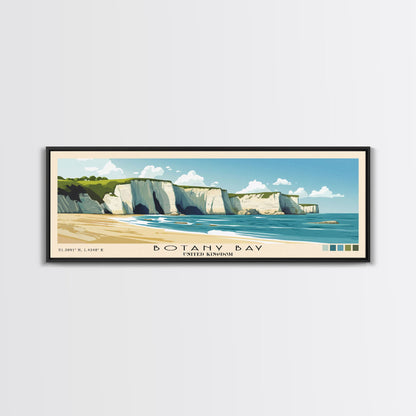 Botany Bay, United Kingdom Panoramic Print, Vacation Gift, United Kingdom Wall Art, Beach Painting, Beach Decor, Beach Or Lakehouse Art
