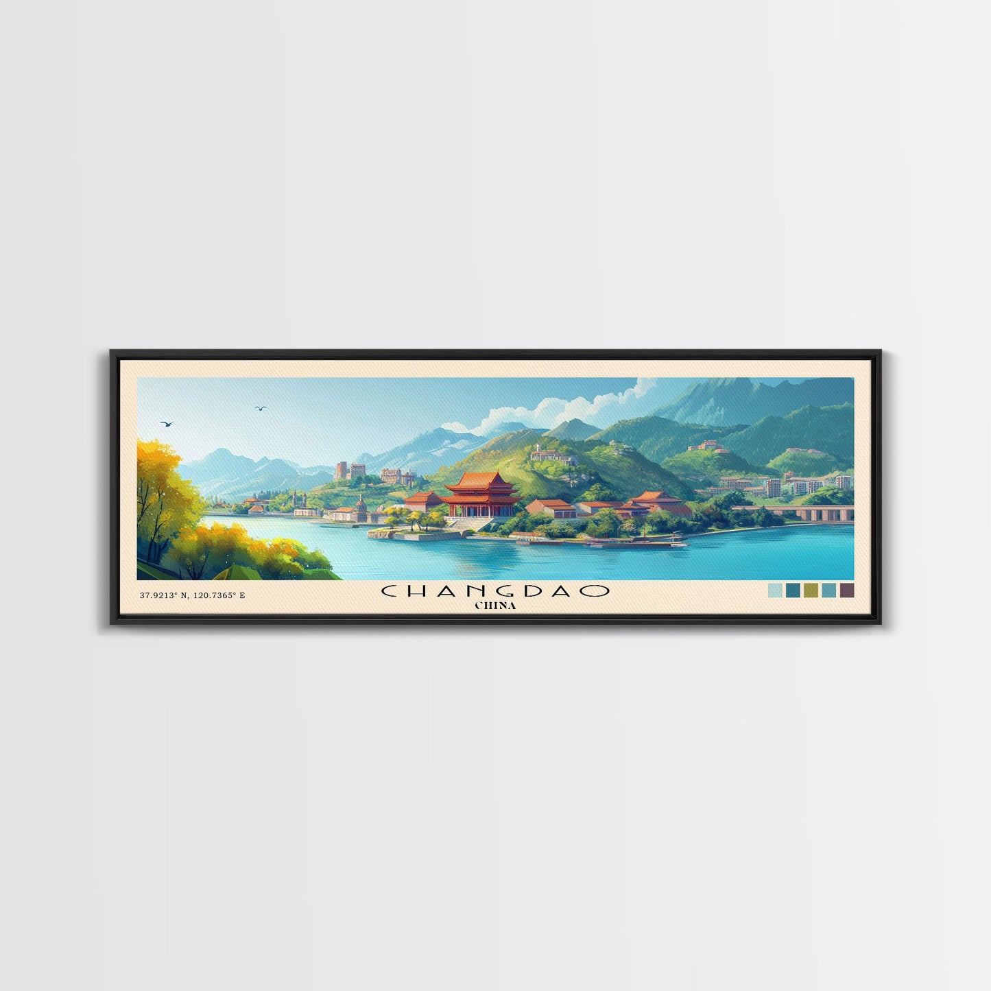 Changdao, China Panoramic Print, Vacation Gift, China Wall Art, Vacation Wall Art, Vacatation Memories, Beach Decor, Beach Or Lakehouse Art