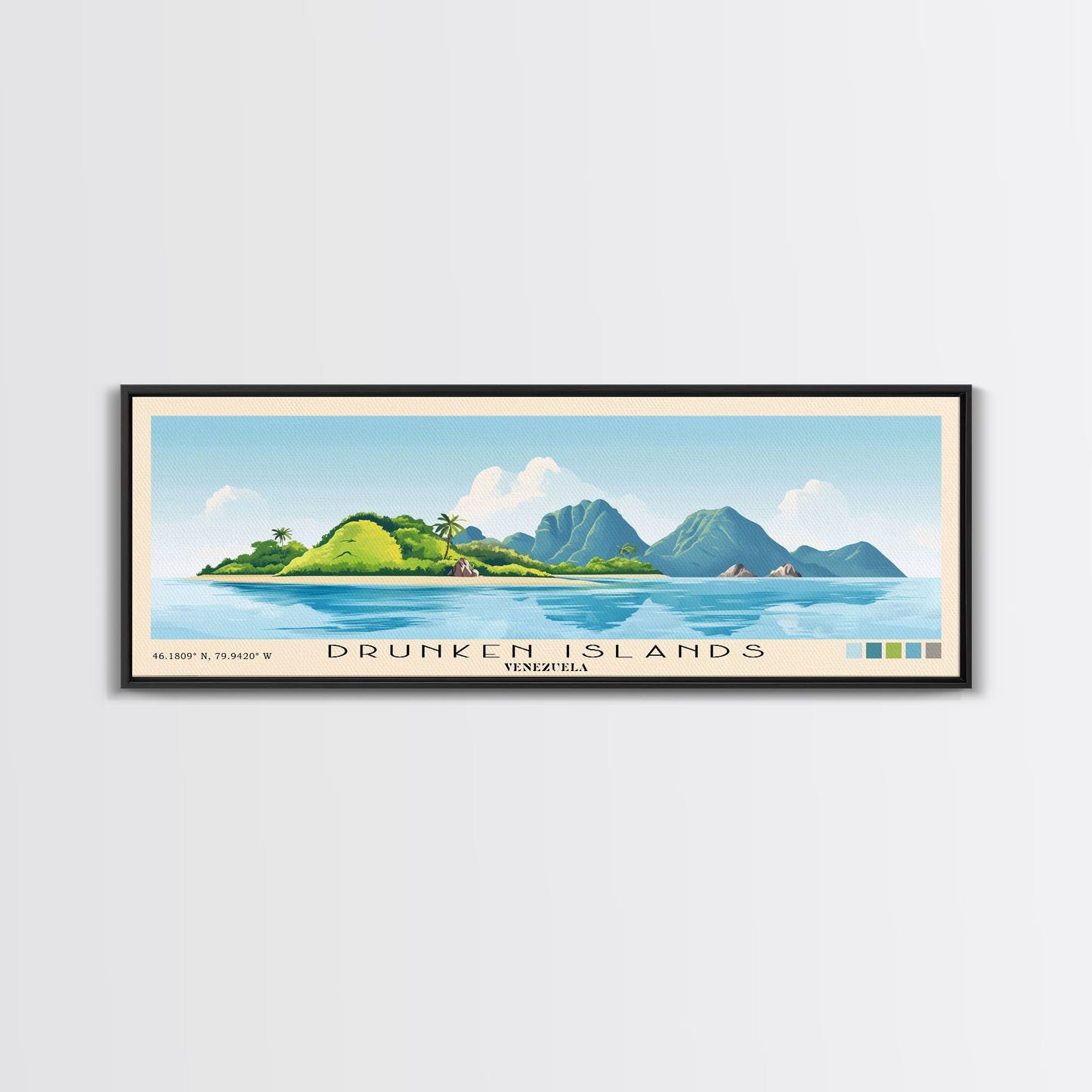 Drunken Islands, Venezuela Panoramic Print, Vacation Gift, Venezuela Wall Art, Vacation Wall Art, Vacatation Memories, Beach Decor, Beach Or Lakehouse Art