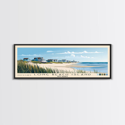 Long Beach Island, New Jersey Panoramic Print, Vacation Gift, New Jersey Wall Art, Beach Painting, Beach Decor, Beach Or Lakehouse Art