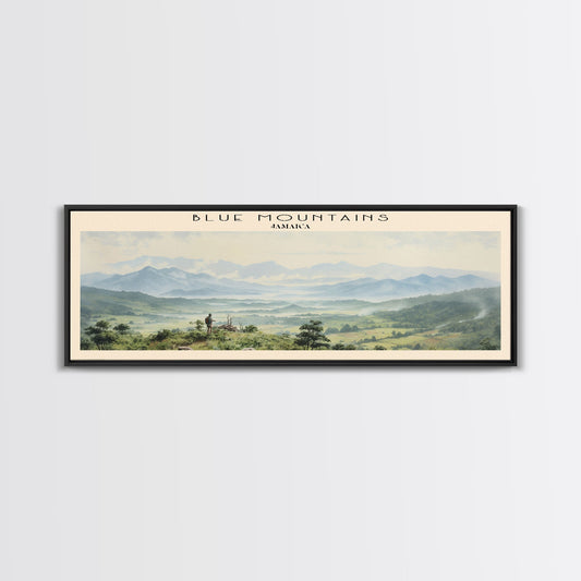 Blue Mountains Travel Print Wall Art, Travel Poster Print, Retro Style COUNTRY Home Decor, Wall Hanging, Travel Gift Idea, Unique Metal Art