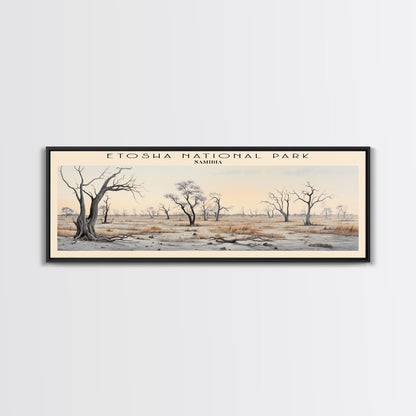 Etosha National Park Travel Poster Print, Framed Canvas Wall Art, Metal Wall Art, COUNTRY art, Gift For Him, Travel Wall Art, Travel Lover Gift