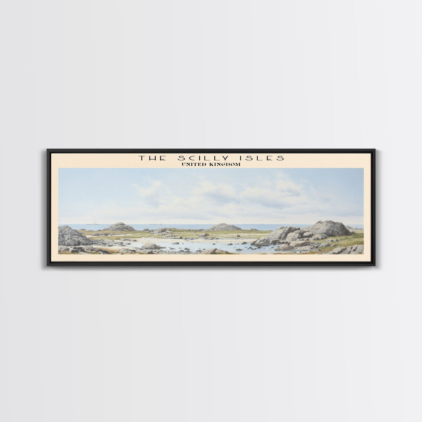The Scilly Isles COUNTRY | Framed Travel Poster Canvas Print | Trendy Wall Art | Watercolor Painting | Living Room Art | Unique Art