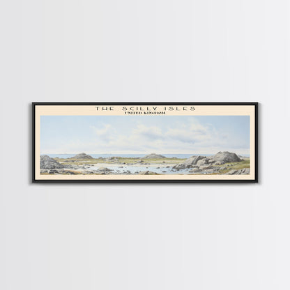 The Scilly Isles COUNTRY | Framed Travel Poster Canvas Print | Trendy Wall Art | Watercolor Painting | Living Room Art | Unique Art