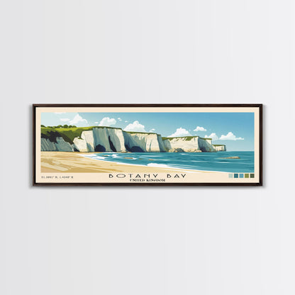 Botany Bay, United Kingdom Panoramic Print, Vacation Gift, United Kingdom Wall Art, Beach Painting, Beach Decor, Beach Or Lakehouse Art