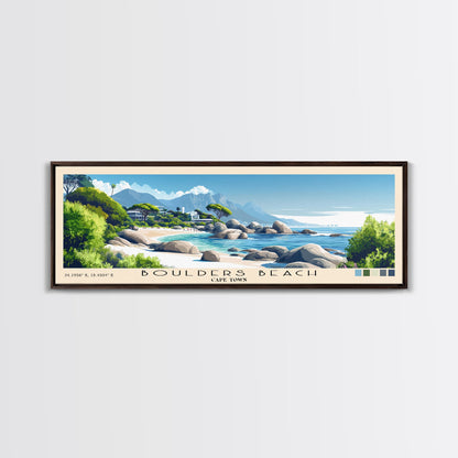 Boulders Beach, Cape Town Panoramic Print, Vacation Gift, Cape Town Wall Art, Vacation Wall Art, Vacatation Memories, Beach Decor, Beach Or Lakehouse Art