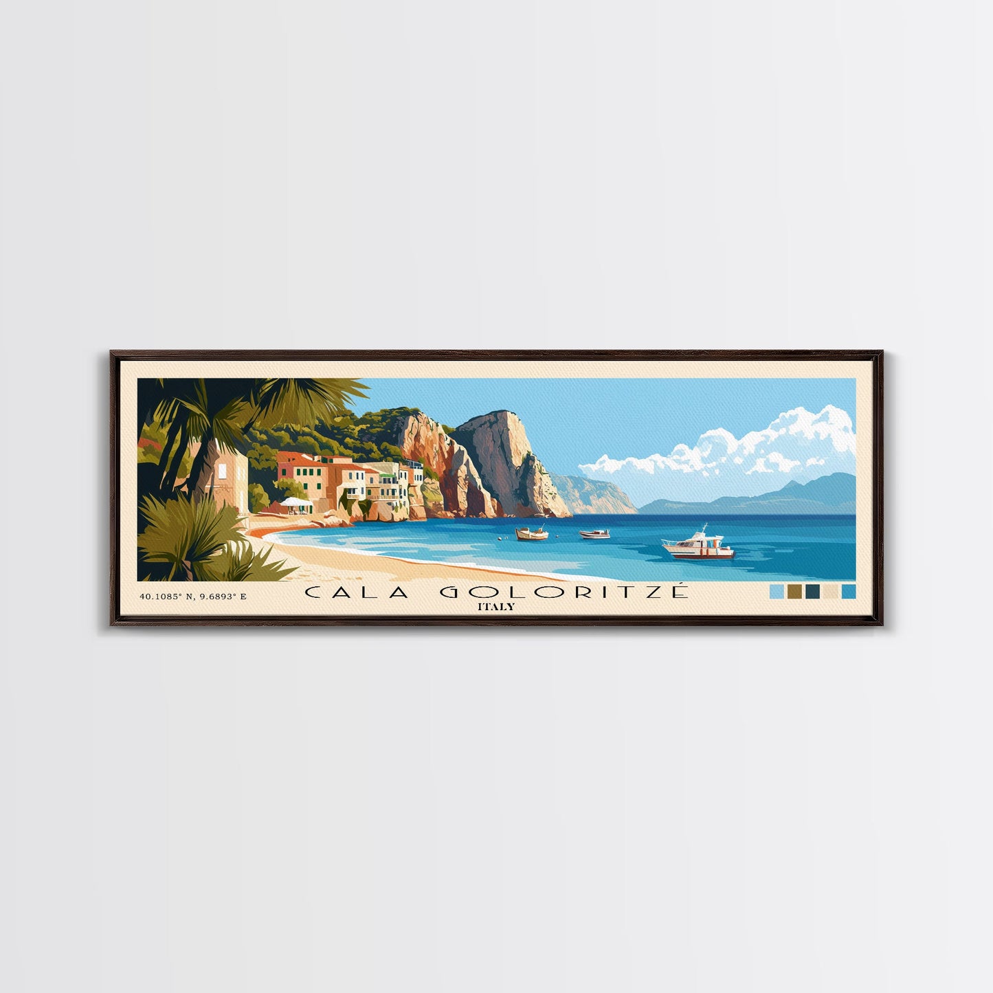 Cala Goloritzé, Italy Panoramic Print, Vacation Gift, Italy Wall Art, Vacation Wall Art, Vacatation Memories, Beach Decor, Beach Or Lakehouse Art
