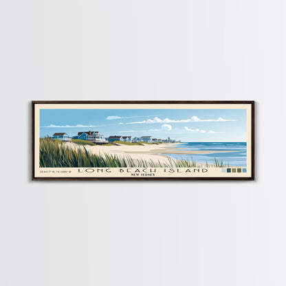 Long Beach Island, New Jersey Panoramic Print, Vacation Gift, New Jersey Wall Art, Beach Painting, Beach Decor, Beach Or Lakehouse Art