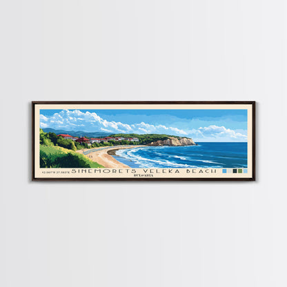 Sinemorets Veleka Beach, Bulgaria Panoramic Print, Vacation Gift, Bulgaria Wall Art, Beach Painting, Beach Decor, Beach Or Lakehouse Art