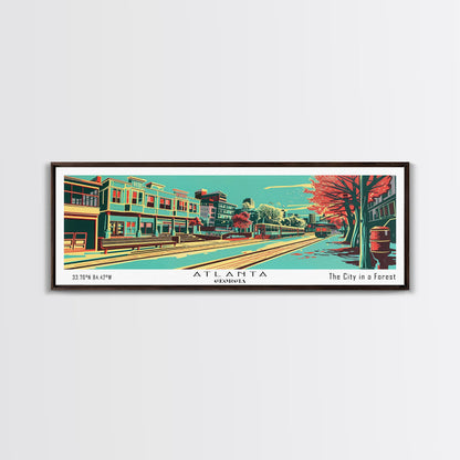 Atlanta Georgia Panoramic Travel Poster Canvas Print
