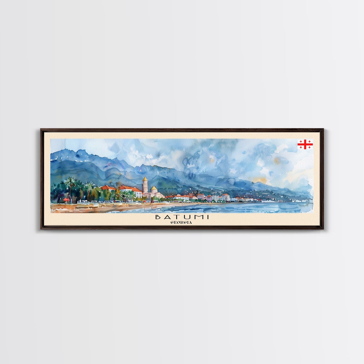 Batumi Georgia Wall Art, Panoramic Travel Poster, Panoramic Framed Canvas Print, City Wall Art, Wall Hanging Home Decor, Travel Art