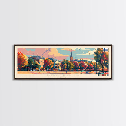 Kostroma Russia  Wall Art, Panoramic Travel Poster, Panoramic Framed Canvas Print, City Wall Art, Wall Hanging Home Decor, Travel Art
