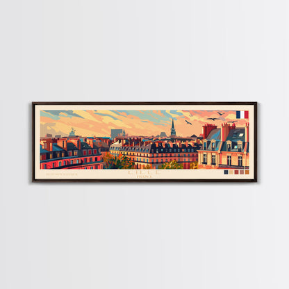 Wandbild „Lille, Frankreich“, Panorama-Reiseposter, gerahmter Panorama-Leinwanddruck, Stadtbild, Wanddekoration, Reisekunst