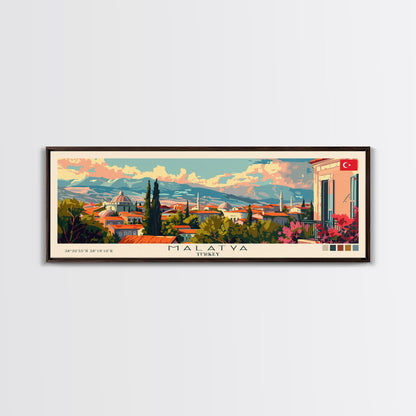 Malatya, Türkei – Kunstdruck, Panorama-Stadtbild, Reisekunst, Wanddekoration, Urlaubsgeschenk, gerahmter Leinwanddruck oder Metallbild