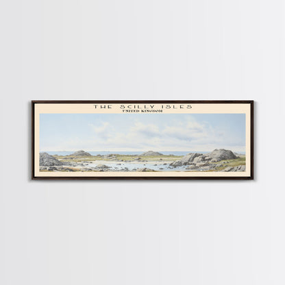The Scilly Isles COUNTRY | Framed Travel Poster Canvas Print | Trendy Wall Art | Watercolor Painting | Living Room Art | Unique Art