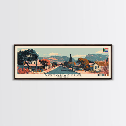 Botshabelo, South Africa Panoramic Canvas Print, Botshabelo, South Africa Painting, South Africa Art, Botshabelo Travel Poster, Travel Art, Guest Room Painting