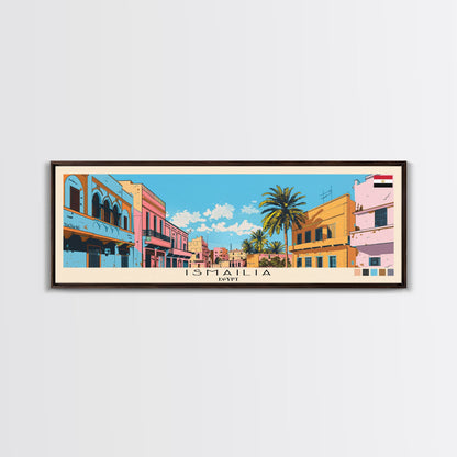 Ismailia, Egypt Panoramic Canvas Print, Ismailia, Egypt Painting, Egypt Art, Ismailia Travel Poster, Travel Art, Guest Room Painting
