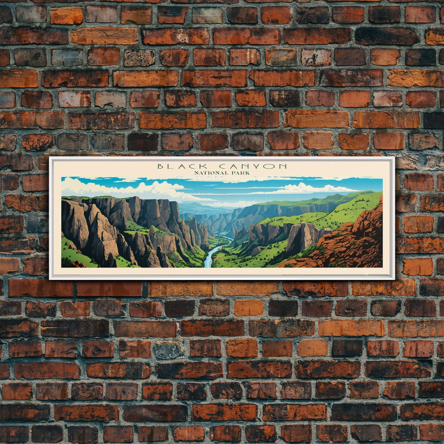 Black Canyon Of The Gunnison National Park, Panoramic Colorado Travel Art, National Park Print, Minimalist Travel Art, Midcentury Modern