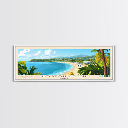 Boston Beach, Jamaica Panoramic Print, Vacation Gift, Jamaica Wall Art, Vacation Wall Art, Vacatation Memories, Beach Decor, Beach Or Lakehouse Art