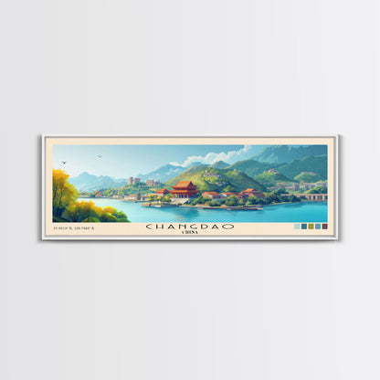 Changdao, China Panoramic Print, Vacation Gift, China Wall Art, Vacation Wall Art, Vacatation Memories, Beach Decor, Beach Or Lakehouse Art