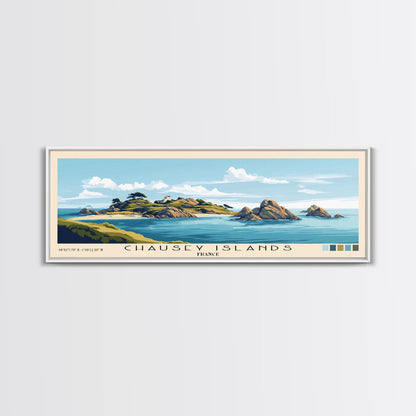 Chausey Islands, France Panoramic Beach Print, Vacation Gift, France Wall Art, Beach Painting, Beach Decor, Beach Painting