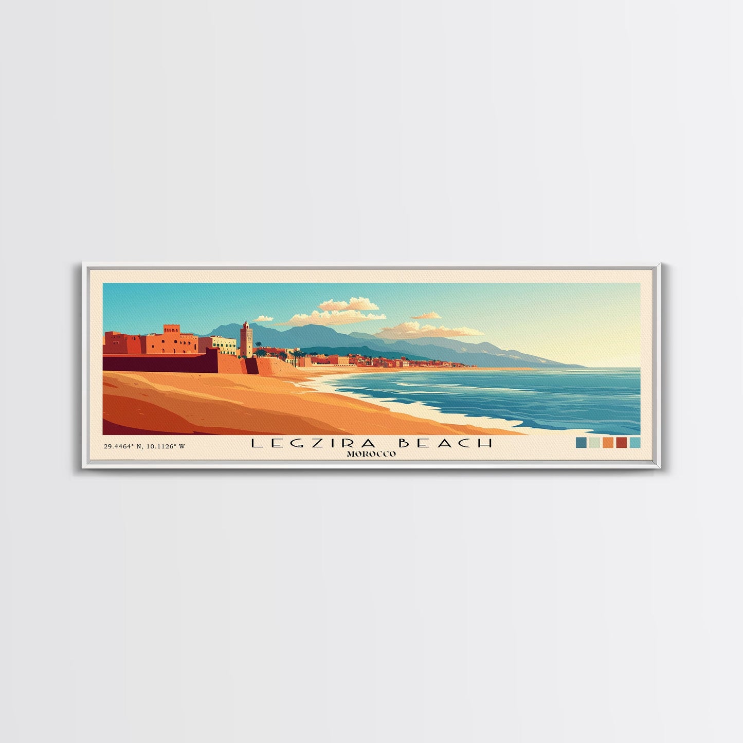 Legzira Beach, Morocco Panoramic Beach Print, Vacation Gift, Morocco Wall Art, Beach Painting, Beach Decor, Beach Painting