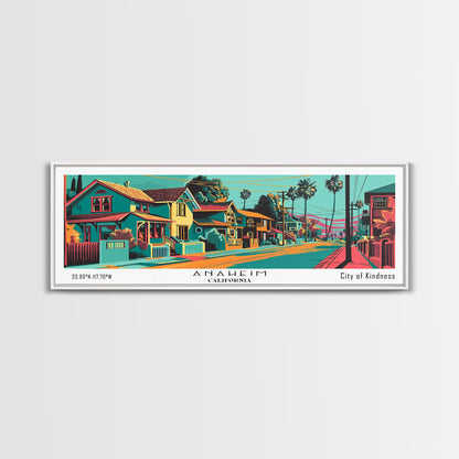 Anaheim California Panoramic Travel Poster Canvas Print
