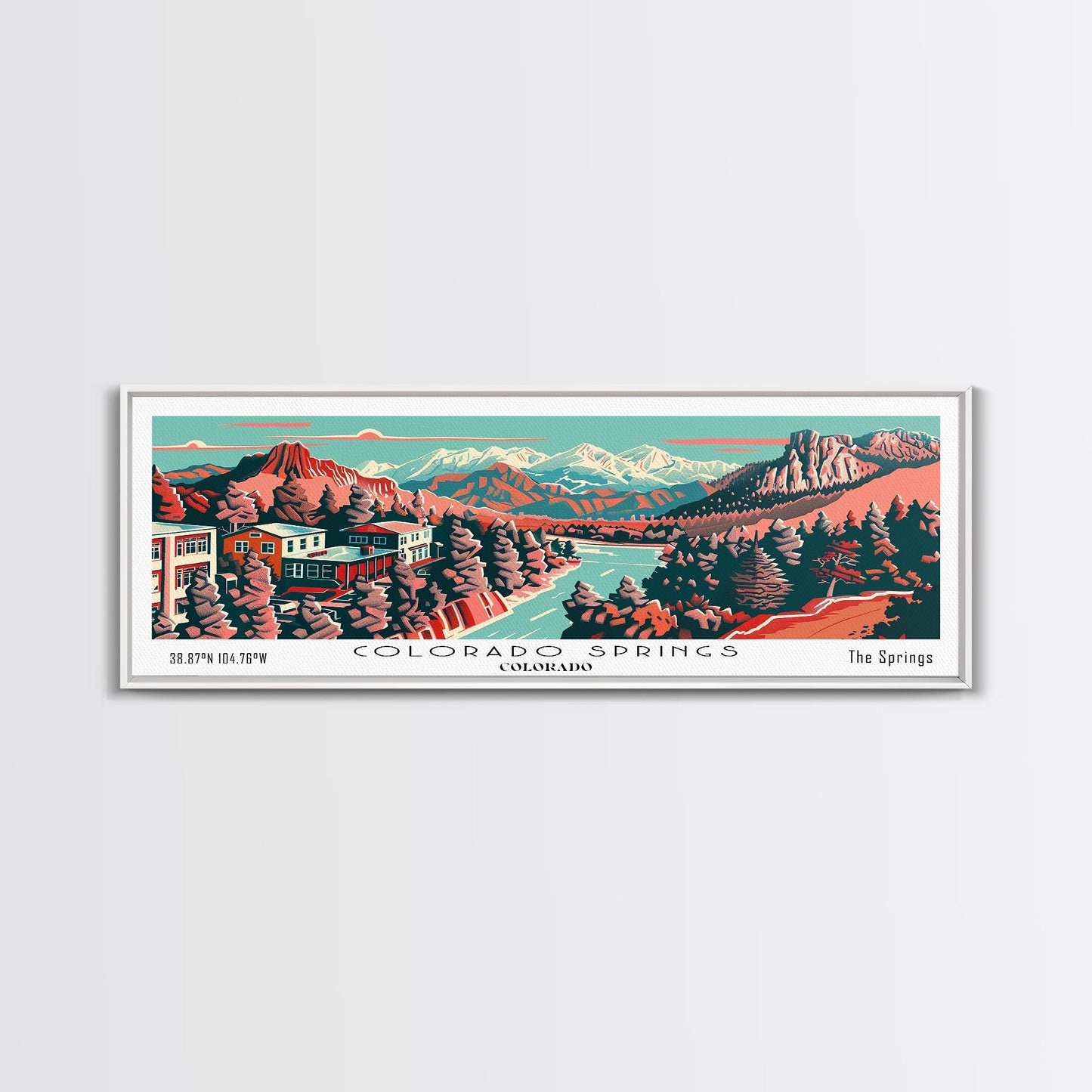 Colorado Springs Colorado Panoramic Travel Poster Canvas Print