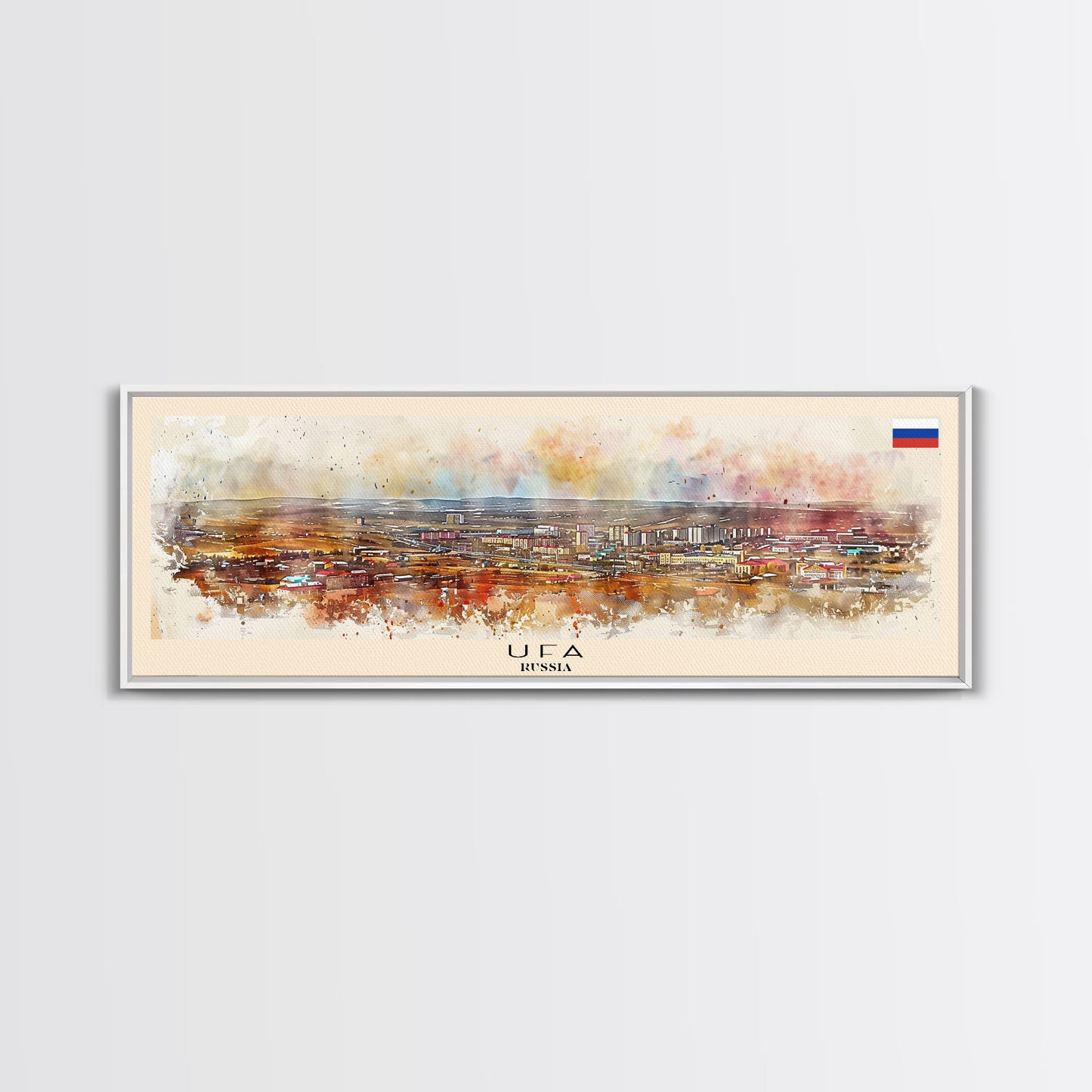 Ufa Russia Wall Art, Panoramic Travel Poster, Panoramic Framed Canvas Print, City Wall Art, Wall Hanging Home Decor, Travel Art
