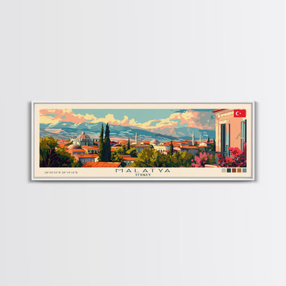 Malatya, Türkei – Kunstdruck, Panorama-Stadtbild, Reisekunst, Wanddekoration, Urlaubsgeschenk, gerahmter Leinwanddruck oder Metallbild