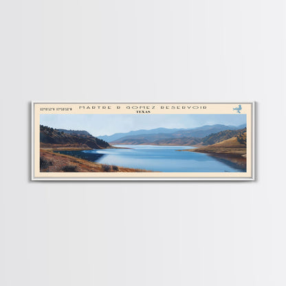 Monticello Reservoir South Carolina Framed Canvas Print, Lake House Decor, Panoramic Wall Art, Travel Poster, Scenic Landscape Painting, Contemporary Art
