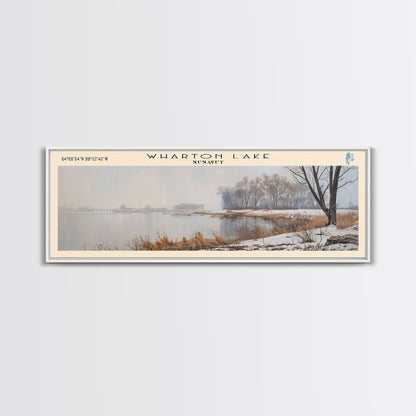 Yellowstone Lake Panoramic Wall Art, Framed Canvas Print, Lake House Decor, Travel Poster, Beautiful Lake Scene, Living Room Decor