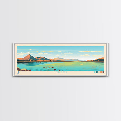 Utah Lake, Utah Framed Canvas Print, Panoramic Lake House Decor, Midcentury Modern Art, Pop Art, Travel Poster, Bedroom Wall Art