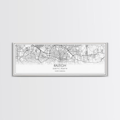 Panoramic Raleigh City Map, North Carolina Art, Map Print, Minimalist Wall Art, Canvas Art, Housewarming Gift, Street Map Art, Closing Gift