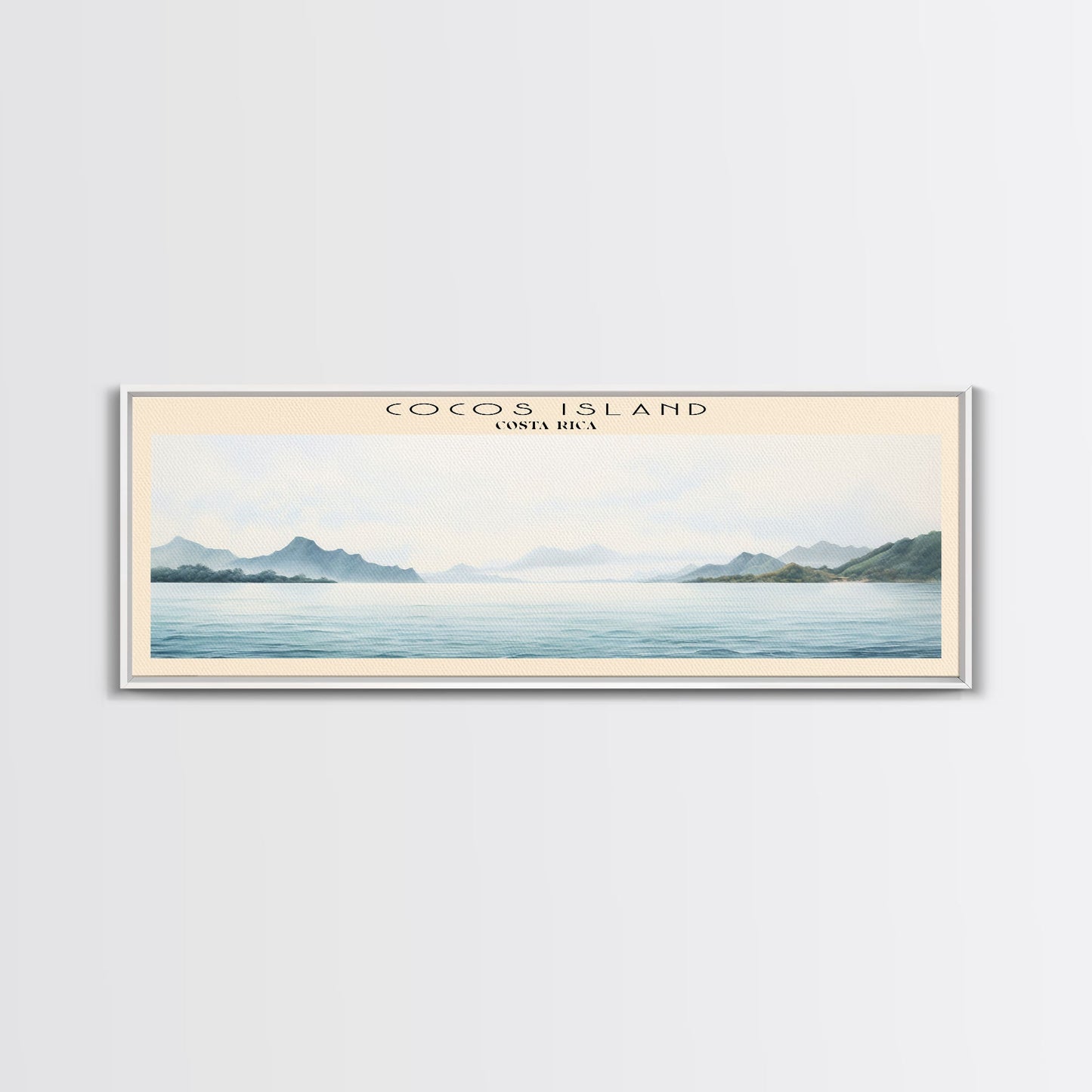Cocos Island COUNTRY | Framed Travel Poster Canvas Print | Trendy Wall Art | Watercolor Painting | Living Room Art | Unique Art