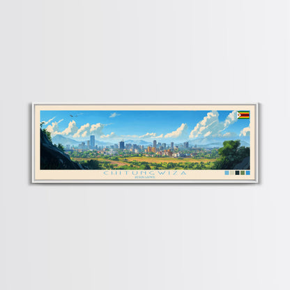 Chitungwiza, Zimbabwe Panoramic Travel Poster Canvas Print, Chitungwiza, Zimbabwe Painting, Zimbabwe Art, Chitungwiza Panoramic Travel Art, Travel Painting