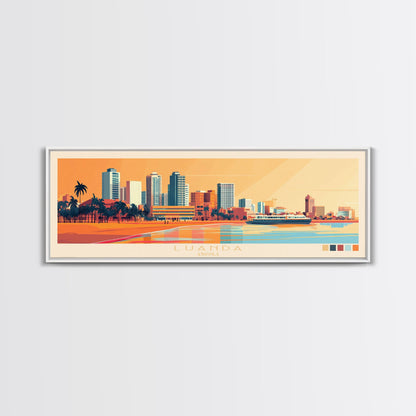 Panorama-Reiseposter Luanda, Angola, Leinwanddruck, Gemälde Luanda, Angola, Angola-Kunst, Reisekunst aus Luanda, Gemälde für Gästezimmer