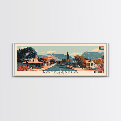 Botshabelo, South Africa Panoramic Canvas Print, Botshabelo, South Africa Painting, South Africa Art, Botshabelo Travel Poster, Travel Art, Guest Room Painting