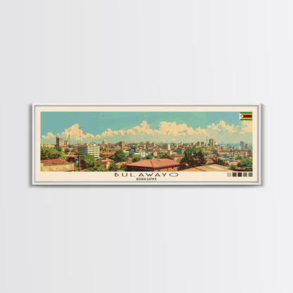 Bulawayo, Zimbabwe Panoramic Canvas Print, Bulawayo, Zimbabwe Painting, Zimbabwe Art, Bulawayo Travel Poster, Travel Art, Housewarming Gift