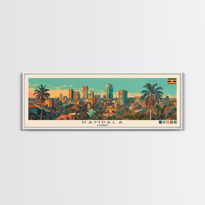 Kampala, Uganda Panoramic Canvas Print, Kampala, Uganda Painting, Uganda Art, Kampala Travel Poster, Travel Art, Living Room Painting