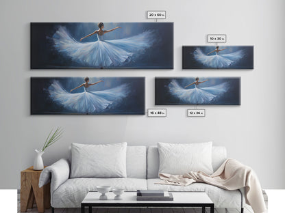 Ballerina Wall Art Watercolor Framed Canvas Print, Ballet Wall Decor, Ballet Prints, Ballerina Tutu and Slippers, Girl Room Nursery Art