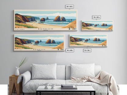 Bandon, Oregon Panoramic Print, Vacation Gift, Oregon Wall Art, Vacation Wall Art, Vacatation Memories, Beach Decor, Beach Or Lakehouse Art