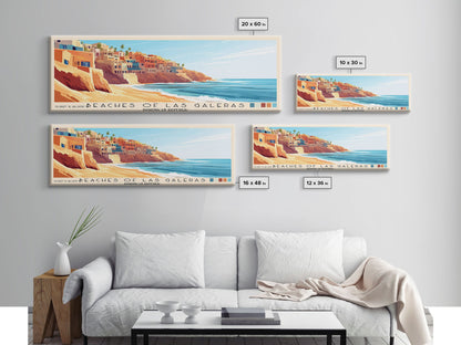 Beaches of Las Galeras, Dominican Republic Panoramic Beach Print, Vacation Gift, Dominican Republic Wall Art, Framed Canvas Print, Framed Beach Painting