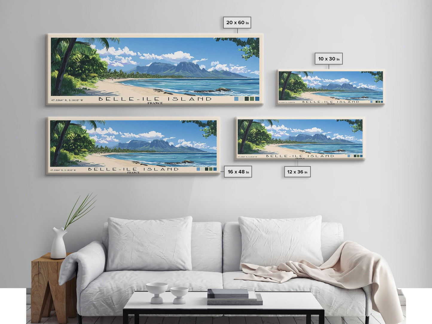 Belle-Ile Island, France Panoramic Print, Vacation Gift, France Wall Art, Vacation Wall Art, Vacatation Memories, Beach Decor, Beach Or Lakehouse Art