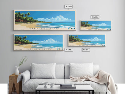 Cabarete Beach, Dominican Republic Panoramic Print, Vacation Gift, Dominican Republic Wall Art, Beach Painting, Beach Decor, Beach Or Lakehouse Art