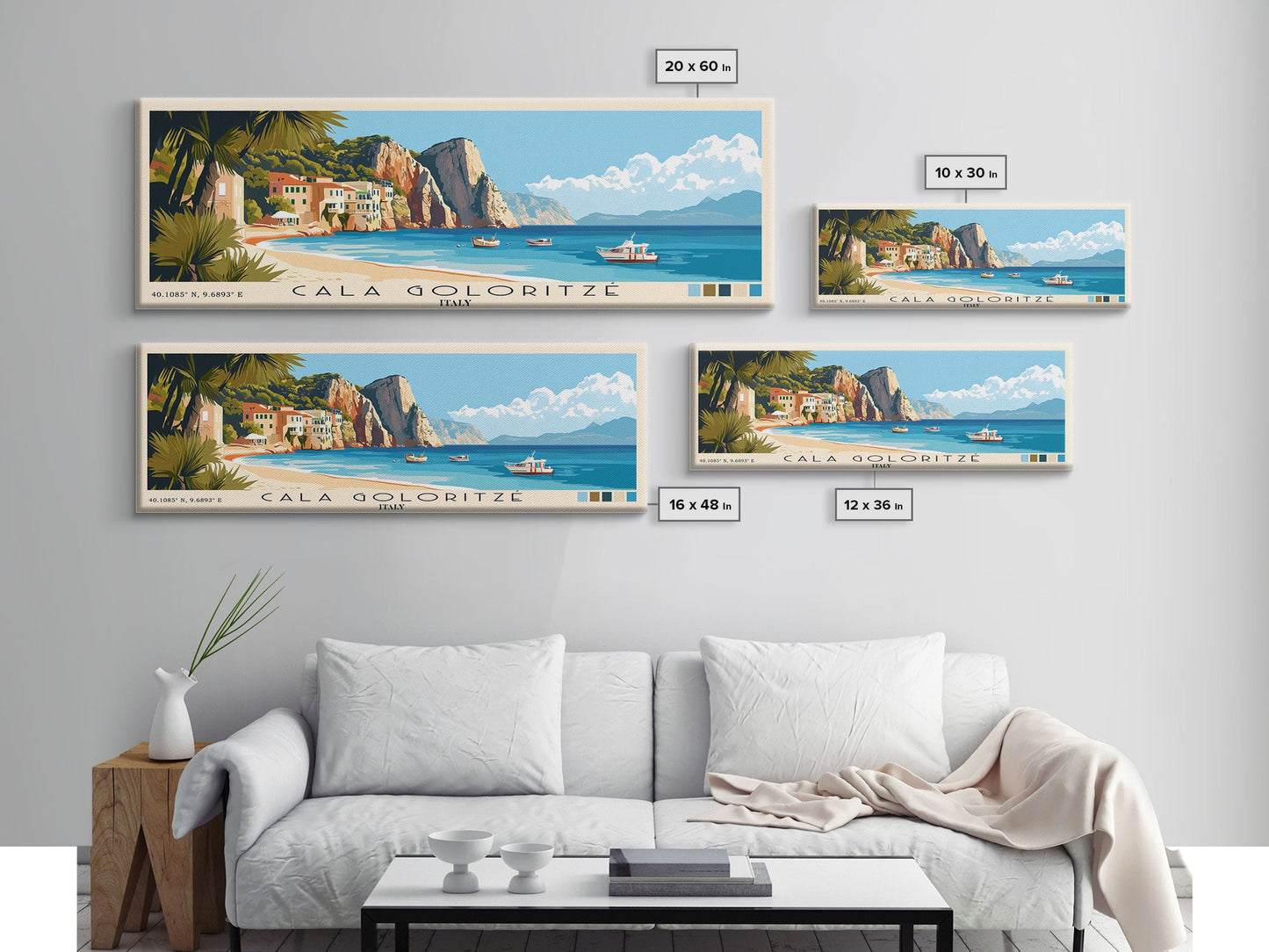 Cala Goloritzé, Italy Panoramic Print, Vacation Gift, Italy Wall Art, Vacation Wall Art, Vacatation Memories, Beach Decor, Beach Or Lakehouse Art