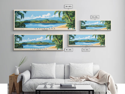 Capurgana, Colombia Panoramic Beach Print, Vacation Gift, Colombia Wall Art, Beach Painting, Beach Decor, Beach Painting