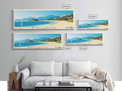 Çıralı Beach, Turkey Panoramic Print, Vacation Gift, Turkey Wall Art, Beach Painting, Beach Decor, Beach Or Lakehouse Art