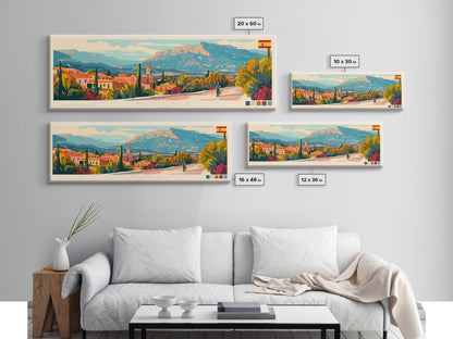 Almeria Spain Wall Art, Panoramic Travel Poster, Panoramic Framed Canvas Print, City Wall Art, Wall Hanging Home Decor, Travel Art